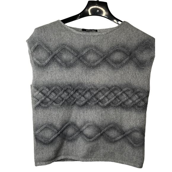 Biancalancia Gray Cable Knit Sweater Vest Sz 42 Merino Wool, Silk & Cashmere - Picture 1 of 7